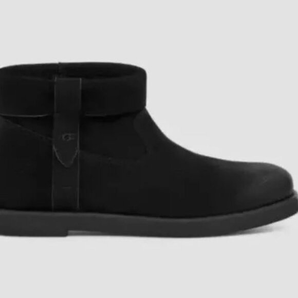 Brand new UGG Women's sz 10 Josefene Cuff Boot Black Suede Zip Pull On Bootie - Picture 6 of 7